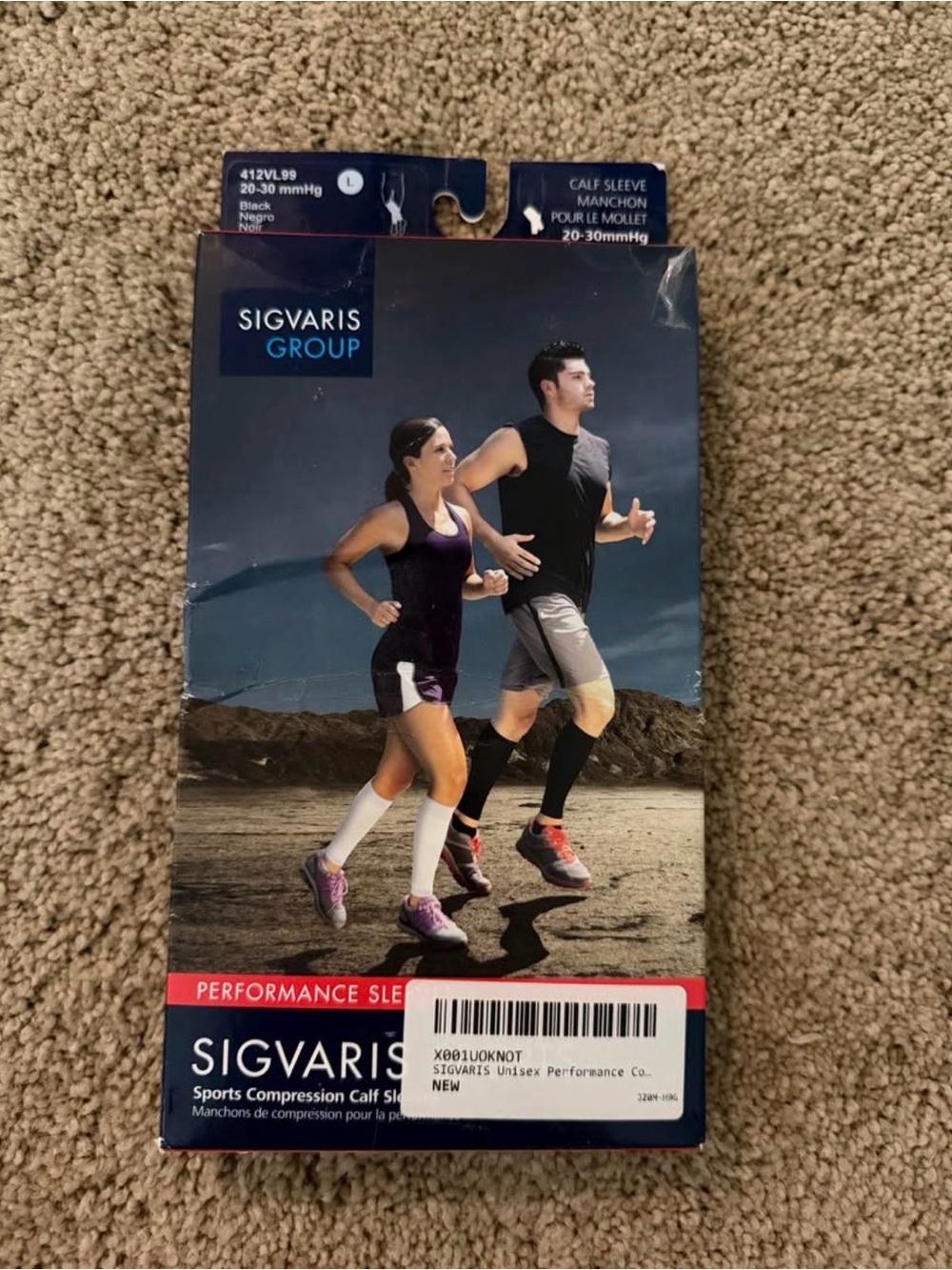 Sigvaris Black Compression Calf Sleeves - medium - 20-30 mmhg